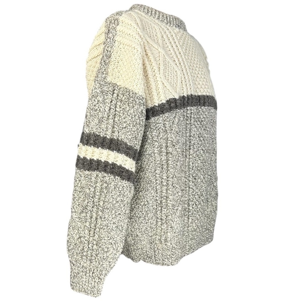 Vintage Kennedy Aran Wool Sweater L? Hand Knit Fisherman Ireland Cable Knit - Picture 2 of 7